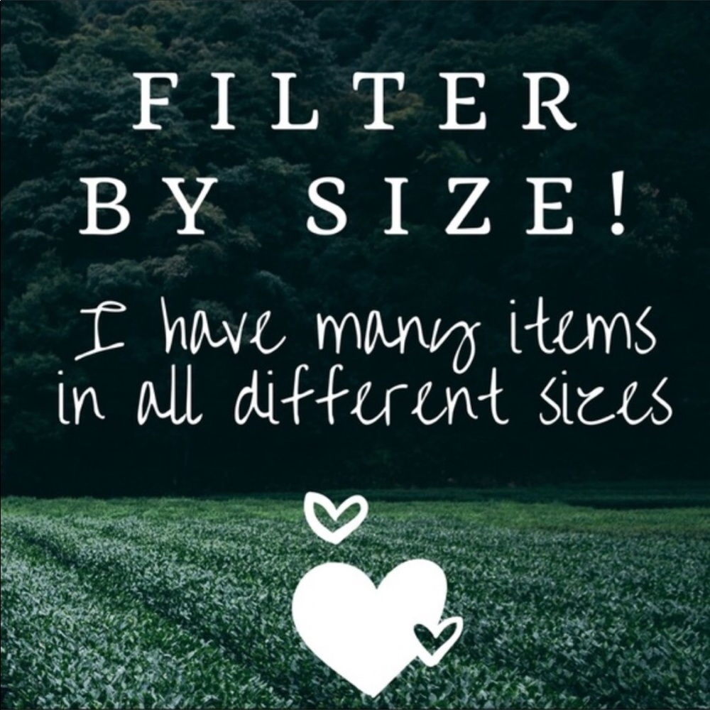 Use the filter feature to find your size!